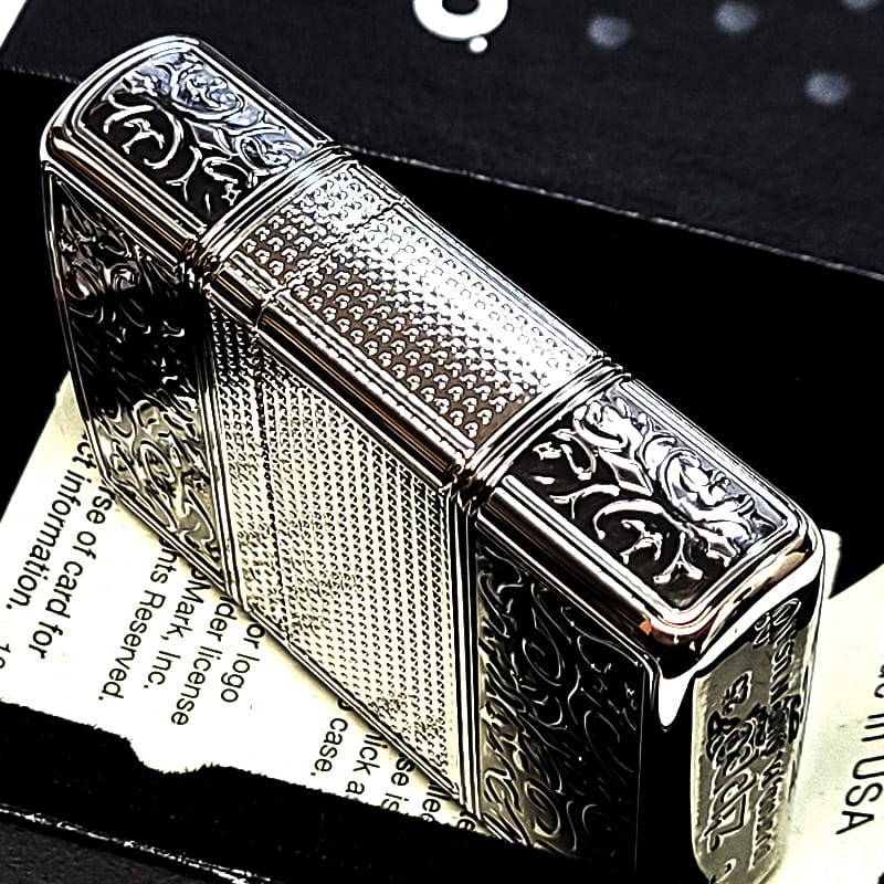 アラベスク彫刻 カスタム装飾モデル 観賞用 木製グリップ ZIPPO（ジッポー） 限定 アーマー アラベスク 5面彫刻 オーロラ