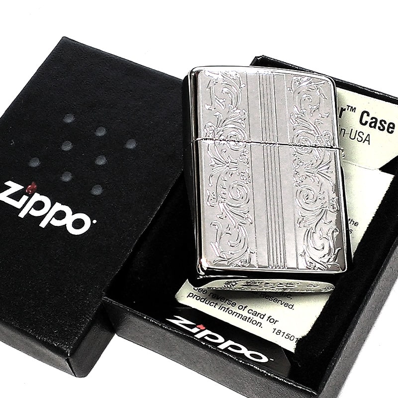 ジッポ アーマー ZIPPO ライター シェル アラベスク シルバー 貝貼り