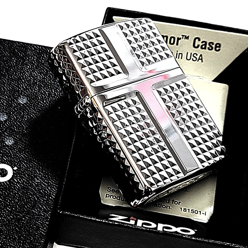 チューニングジッポー、armor縦彫り、鏡面仕上げ ZIPPO アーマー ダイヤカット 4面加工 ジッポーライター 鏡面