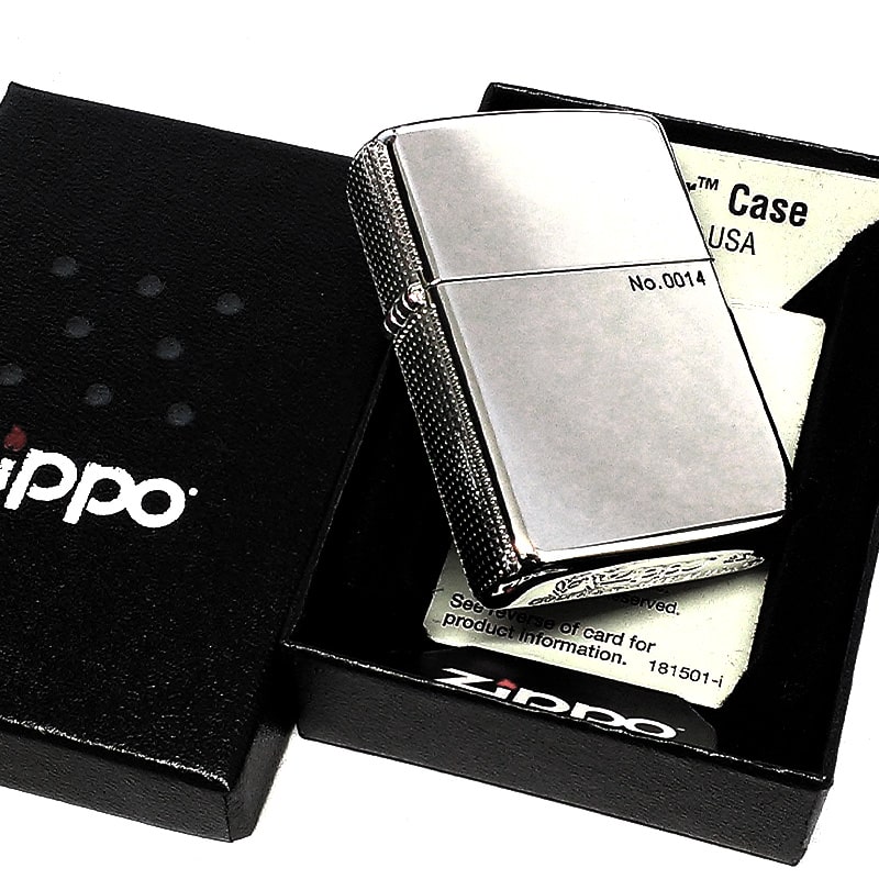 ZIPPO ライター アーマー 限定 3面細密加工 側面ドット＆ロゴ シルバー 