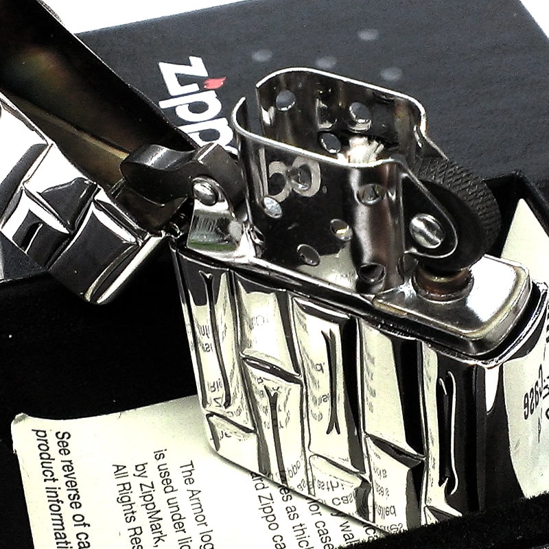 ZIPPO アーマー ジッポ ライター 深彫り彫刻 シルバー 燻し仕上げ