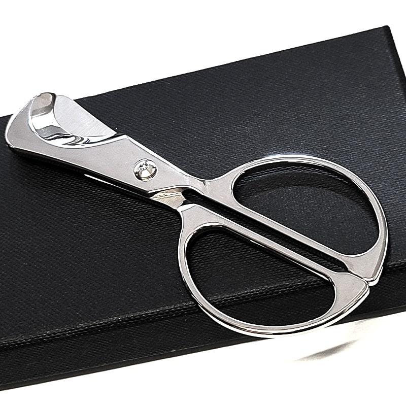 シガーカッター 葉巻用 シザー クローム 両刃 喫煙具 ダブルブレード