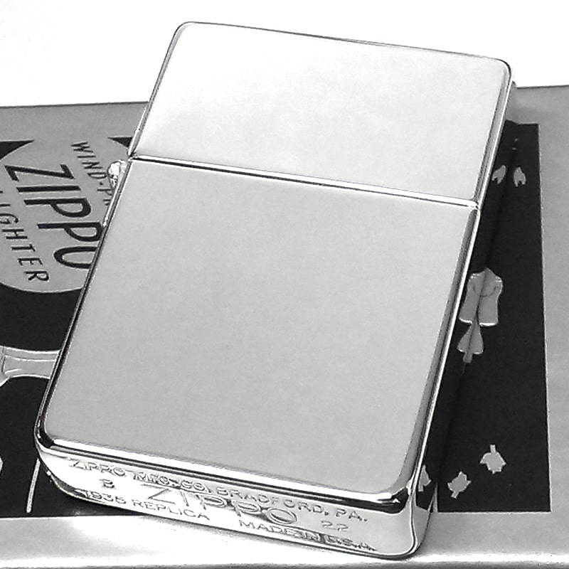 ZIPPO ライター 1935 復刻レプリカ 高純度銀メッキ 100ミクロン ミラー シルバー ジッポ 3バレル 銀 鏡面仕上げ 角型 :1935 -100micron-Mirror:Zippoタバコケース喫煙具のハヤミ 通販 