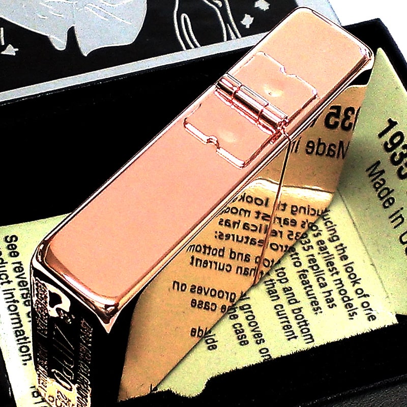 ZIPPO ライター 1935復刻レプリカ COPPER PLATE ジッポ 銅鏡面 アンティーク 美しい カッパー 3バレル 角型 シンプル 無地｜hayamipro｜05