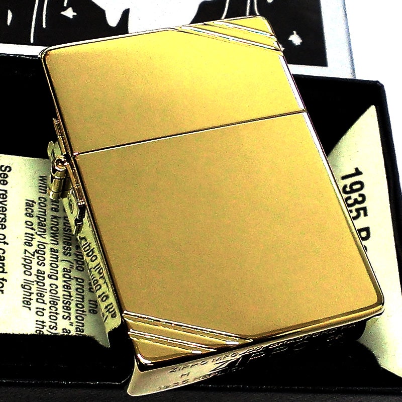 ZIPPO 1935 復刻レプリカ ダイアゴナルライン 金チタン ジッポ ライター チタンコート シンプル おしゃれ ゴールド 両面エッチング｜hayamipro｜07