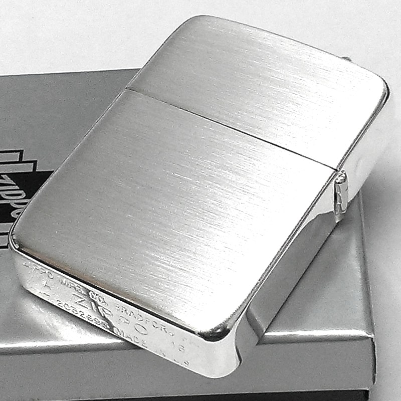 ZIPPO ライター 1941 復刻 レプリカ 高純度銀メッキ 100ミクロン シルバー サテーナ ジッポ 無地 シンプル 4バレル 銀 丸型  かっこいい