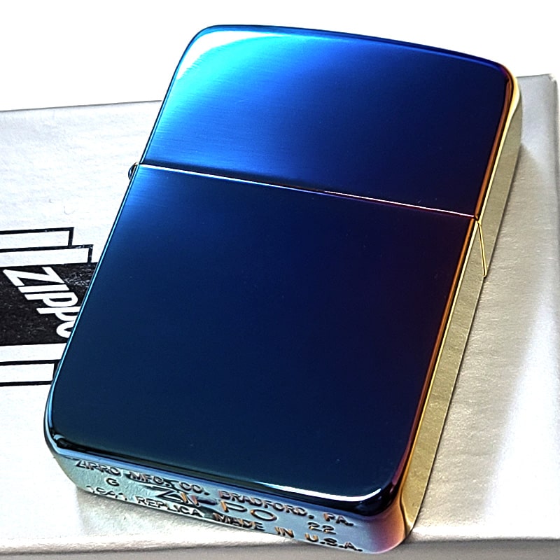 ZIPPO 1941 レプリカ ブルーチタン コーティング ジッポ ロゴ オイルライター 札幌市白石区 白石店 ZIPPO（ジッポー） ライター 1点物 1941復刻モデル 廃盤 レインボー