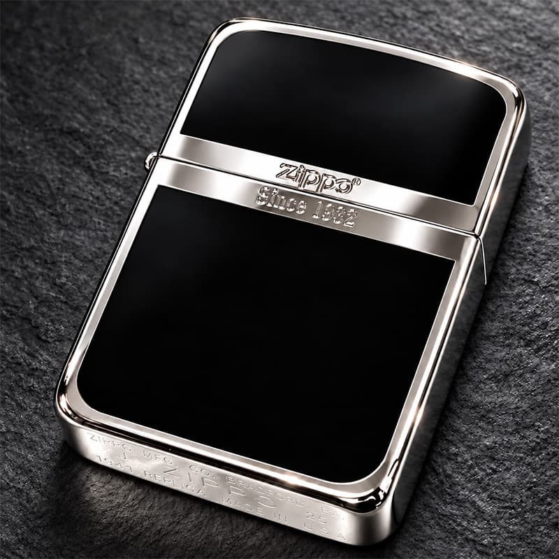 レプリカ ZIPPO ライター ジッポ 1941 復刻 シルバー＆ブラック 黒銀