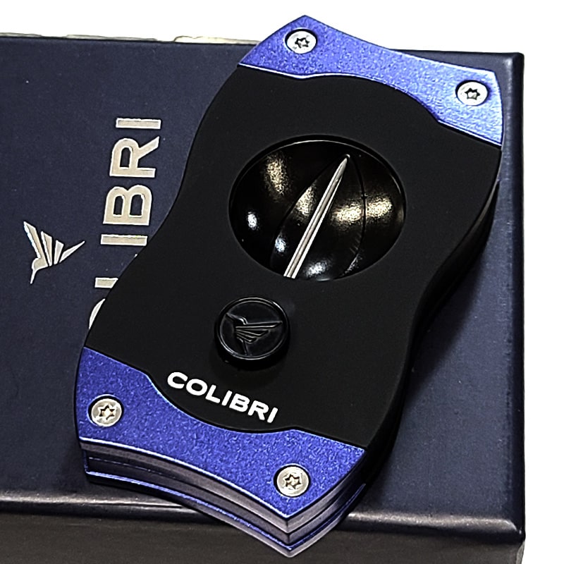 葉巻用 シガーカッター コリブリ V刃カッター Colibri ブラック×ブルー