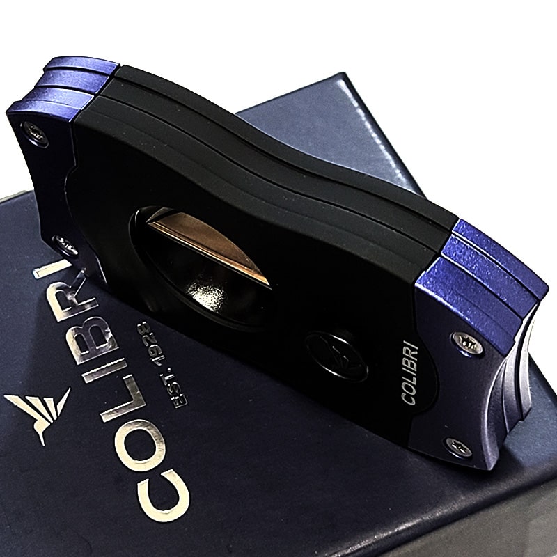 葉巻用 シガーカッター コリブリ V刃カッター Colibri ブラック×ブルー