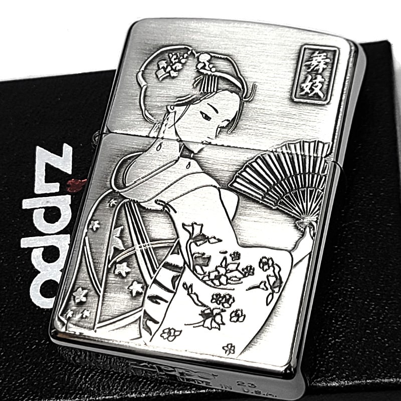 ZIPPO（ジッポー） ライター 和柄 舞妓 ジッポ アンティークシルバー