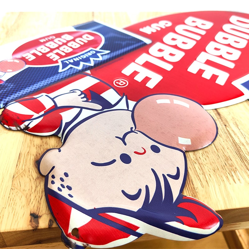 アメリカン レトロ ブリキ看板 ダブルバブル エンボスメタルサイン 