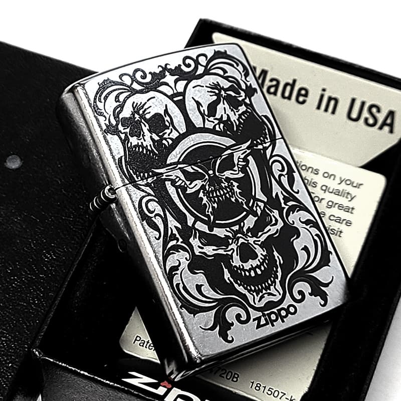 スカルライター ZIPPO（ジッポー） ライター バタフライスカル ジッポ ストリート