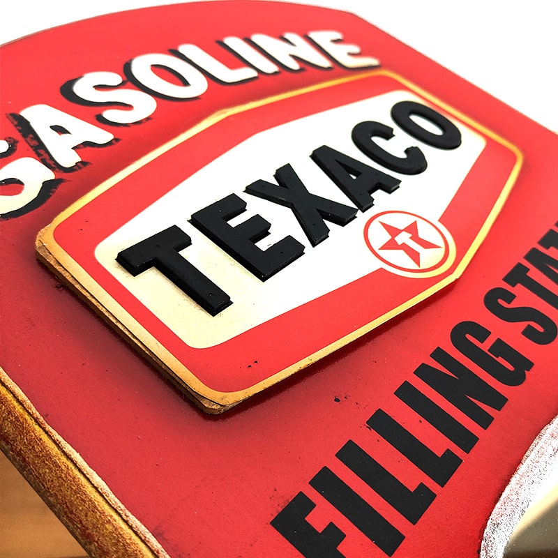 ミラー 壁掛け テキサコ 鏡 木製 アンティーク ウォールミラー 大きい