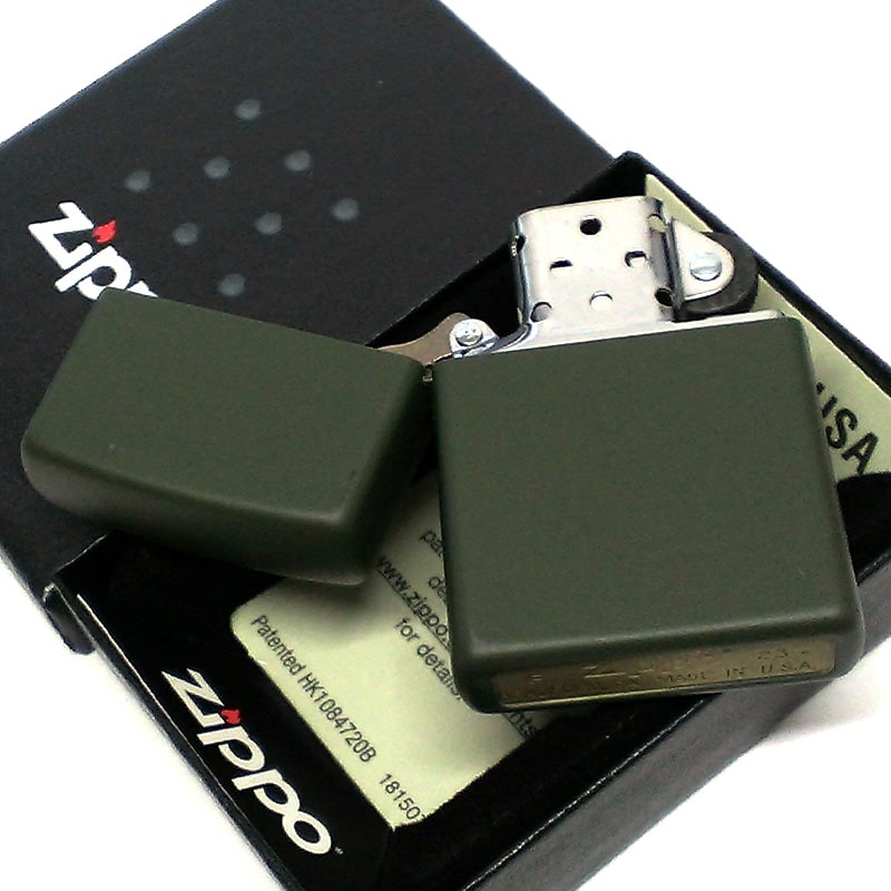 ジッポー ライター 艶消し シンプル グリーン 緑 ZIPPO クール カーキ プレゼント ギフト かっこいい おしゃれ メンズ｜hayamipro｜03