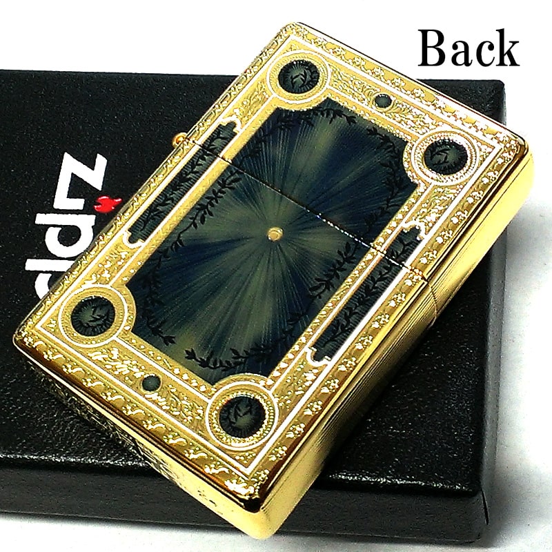 ZIPPO ライター 1937レプリカ フラットトップ ゴールド&ブルー