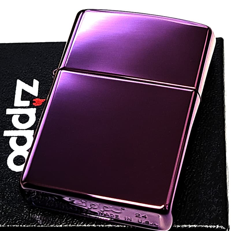 メガバス ジッポーライター革製品(アートレザー)紫龍 新品未使用 ZIPPO（ジッポー） ライター パープル ジッポ 無地 PVDチタン