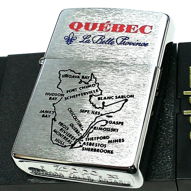 高質高質ZIPPO カナダ製 1995年製 ケベック州 オンタリオ製 地図 廃盤