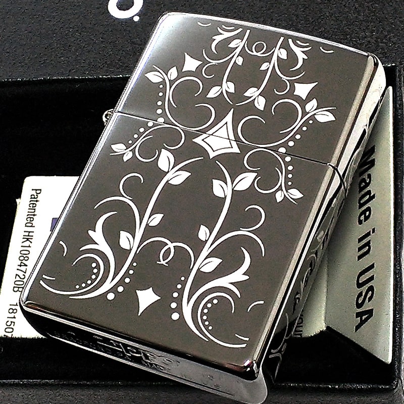 ZIPPO（ジッポー） ライターアラベスク ブラックアイス 5面レーザー