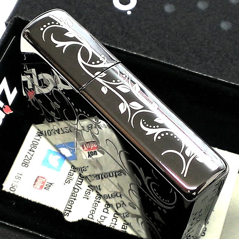 ZIPPO(ジッポー) ライターアラベスク ブラックアイス 5面レーザー ZIPPO(ジッポー) ライターアラベスク ブラックアイス 5面レーザー