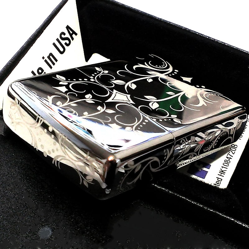ZIPPO（ジッポー） ライターアラベスク ブラックアイス 5面レーザー