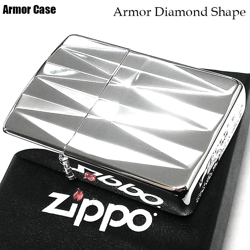 ZIPPO ライター アーマー ダイヤモンドシェイプ ジッポ かっこいい 銀
