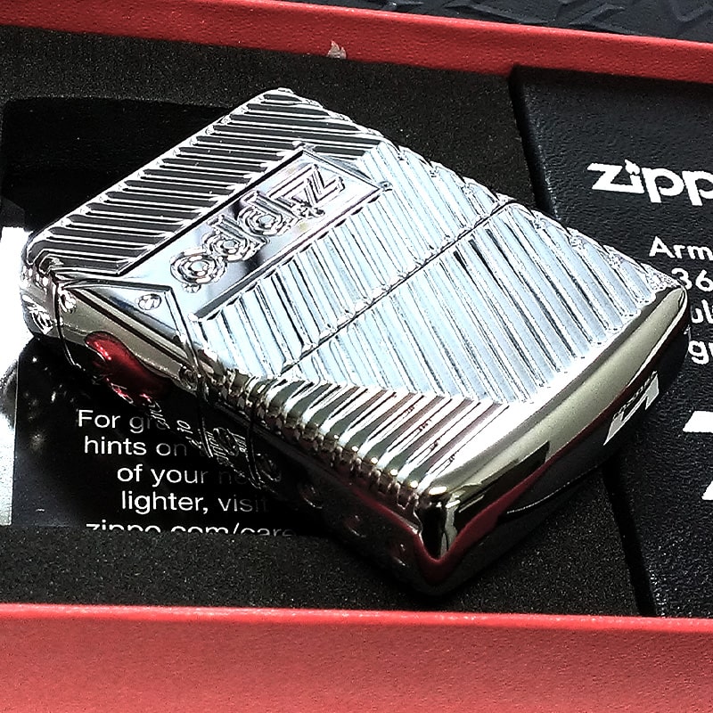 ZIPPO アーマー 360°マルチカット彫刻 ジッポ ライター シルバー