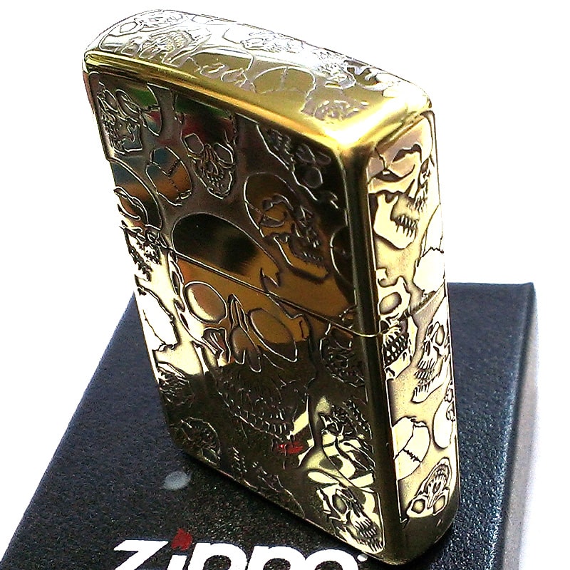 ZIPPO ライター スカル ジッポ 5面加工 アンティークゴールド 骸骨 ブラス かっこいい 逆エッチング 渋い 燻し仕上げ ドクロ :  2bi-5skl : Zippoタバコケース喫煙具のハヤミ - 通販 - Yahoo!ショッピング