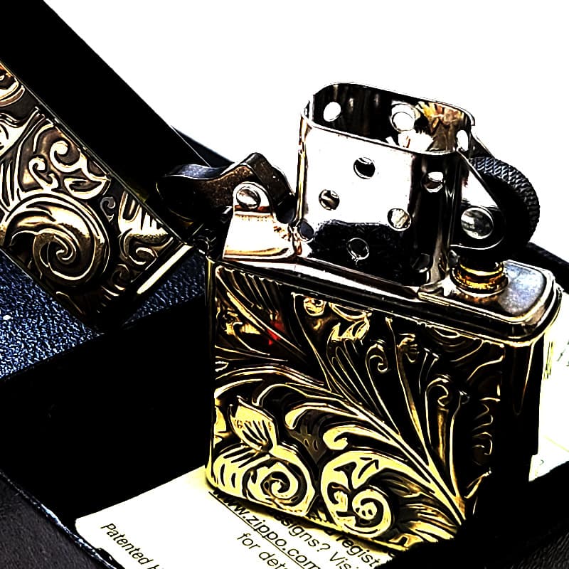 ZIPPO（ジッポー） ライター アラベスク ゴールド Wメタル ジッポ 彫刻