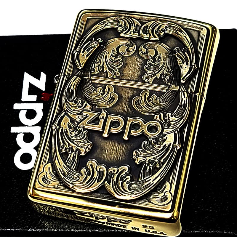 ZIPPO（ジッポー） 唐草 Wメタル アラベスク ジッポ ライター 真鍮燻し