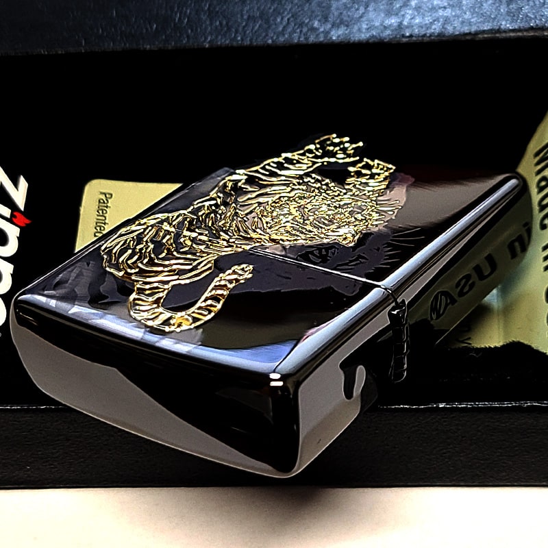 ZIPPO（ジッポー） ライター 虎 細密レーザー彫刻＆金差し 和柄