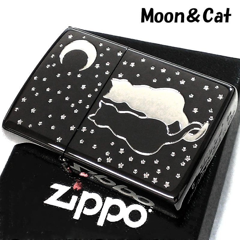 ZIPPO（ジッポー） 猫 おしゃれ ブラック ジッポ ライター 猫 彫刻