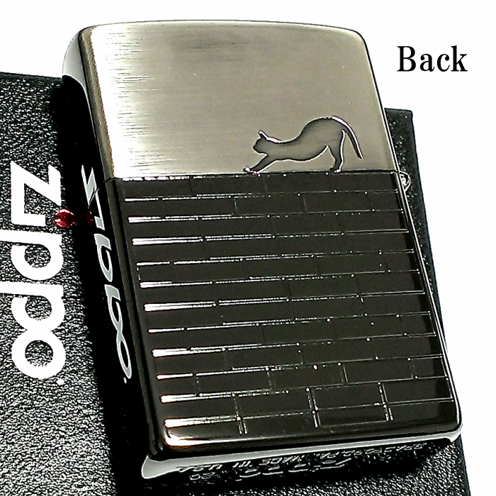 ZIPPO ライター ジッポ レンガ猫 ネコ キャット ブラックニッケル 可愛い ねこ かわいい レディース プレゼント ギフト : 2bn-catw  : Zippoタバコケース喫煙具のハヤミ - 通販 - Yahoo!ショッピング