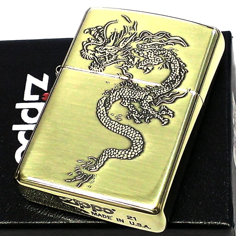 ZIPPO（ジッポー） ライター 龍 ジッポ ドラゴン 和柄 ブラス 彫刻