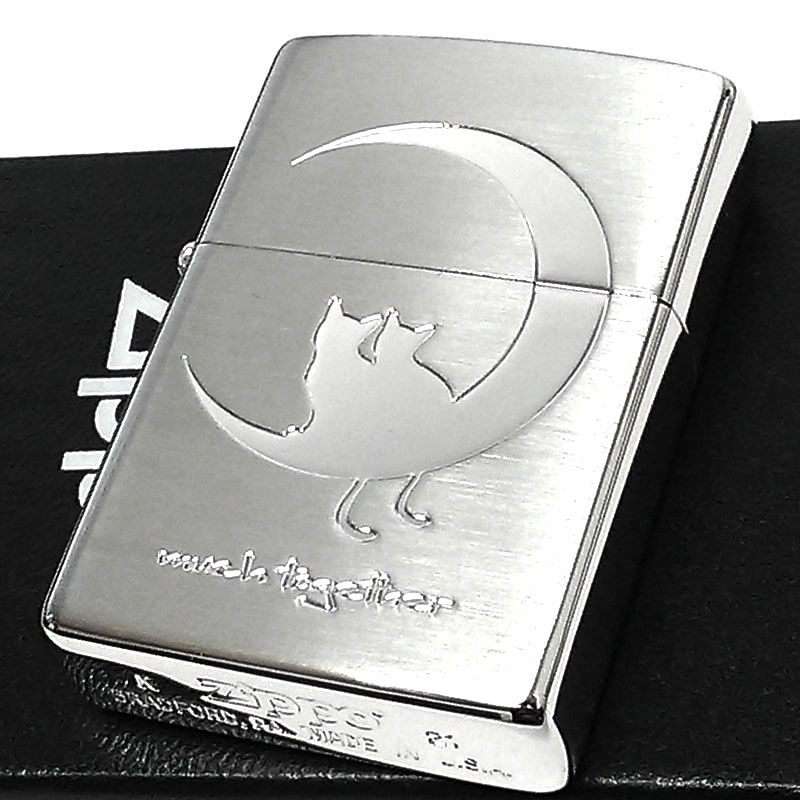 ZIPPO ネコ CAT & MOON ジッポ ライター 月 猫 かわいい 三日月