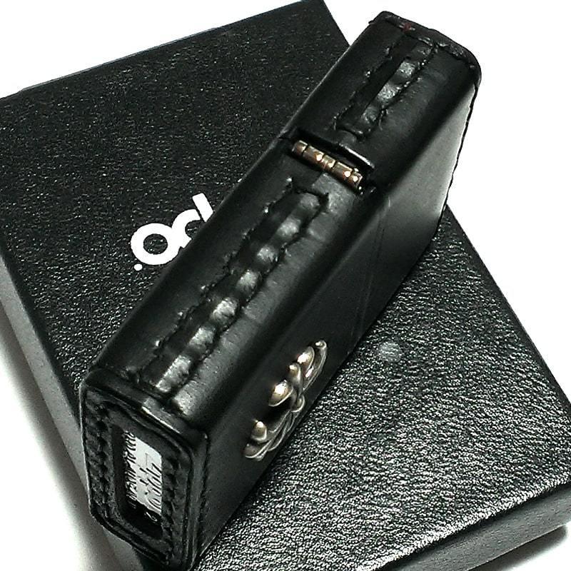 ZIPPO（ジッポー） ライター 本牛革巻き ブラック Leather Cross
