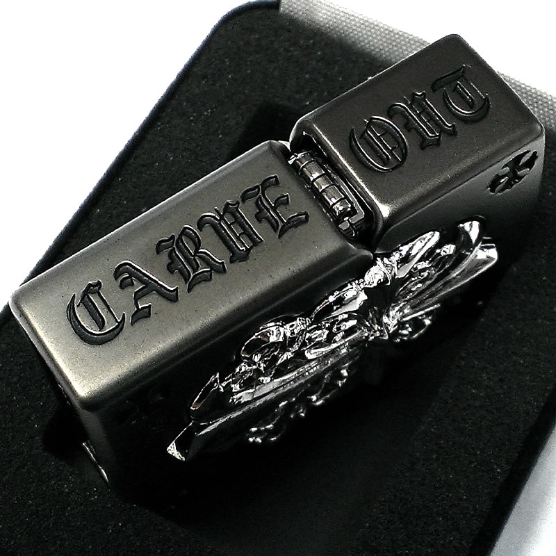 ZIPPO ライター ガンメタ メタルジャケット ジッポ 超重厚 艶