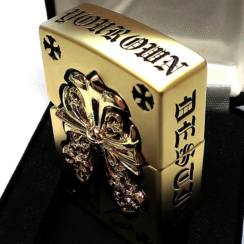 ZIPPO ライター メタルジャケット ジッポ 超重厚 艶消しゴールド