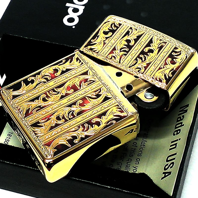 ZIPPO（ジッポー） ライター マーブル アラベスク ジッポ ゴールド 金
