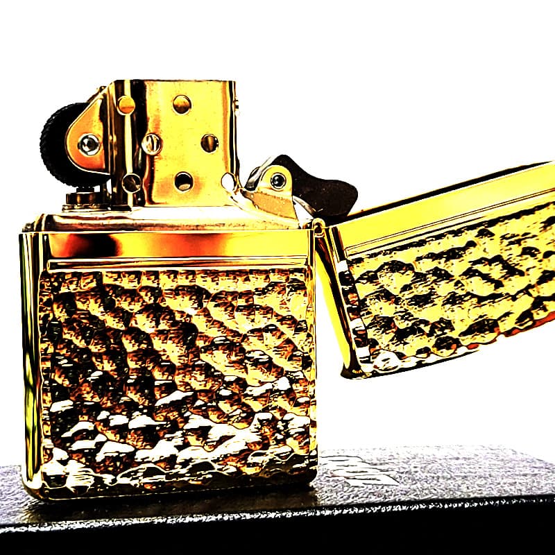 ZIPPO（ジッポー） ハンマートーン ゴールド 両面加工 ジッポ ライター