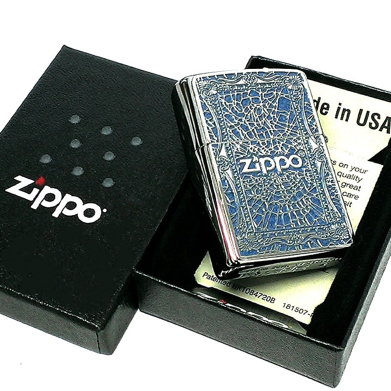 ZIPPO ライター エンジェルクロス ブルー ジッポロゴ 十字架
