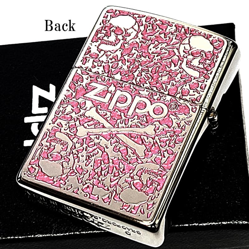 ZIPPO（ジッポー） ライター スカル 細密メタル 両面加工 シルバー
