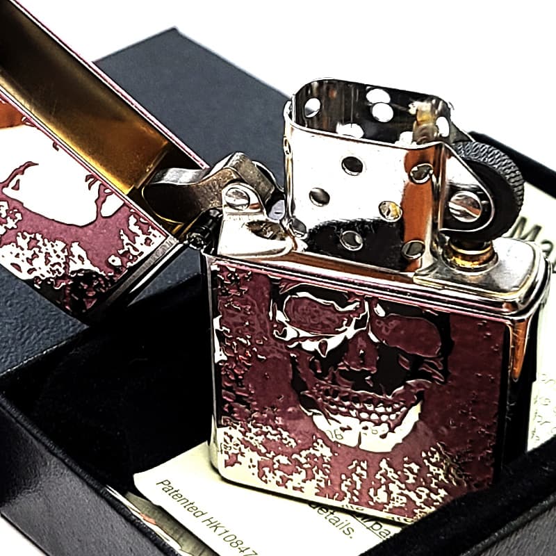 ZIPPO（ジッポー） ライター スカル 細密メタル 両面加工 シルバー