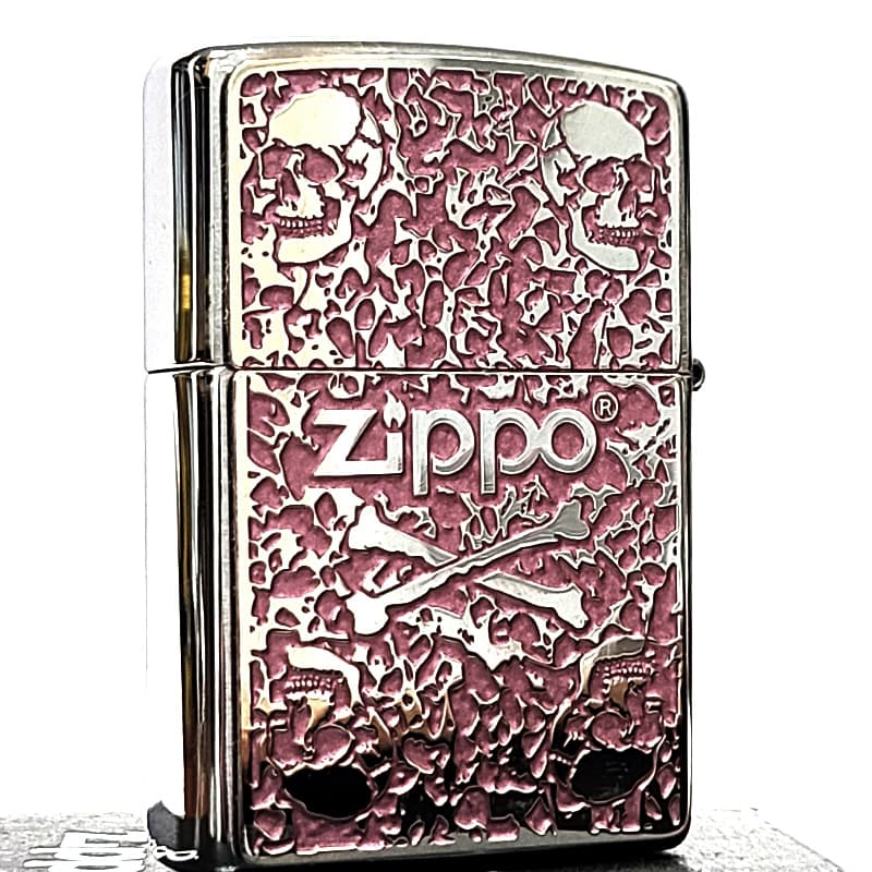 ZIPPO（ジッポー） ライター スカル 細密メタル 両面加工 シルバー