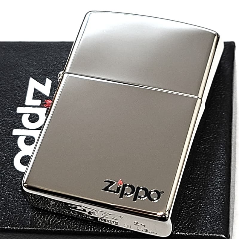 ZIPPO（ジッポー） ライター シンプル おしゃれ 鏡面シルバー＆LOGO
