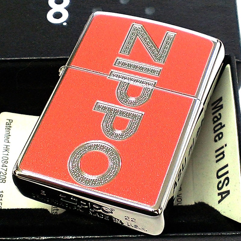 ZIPPO ロゴデザイン ジッポ ライター レッド＆シルバー 赤銀