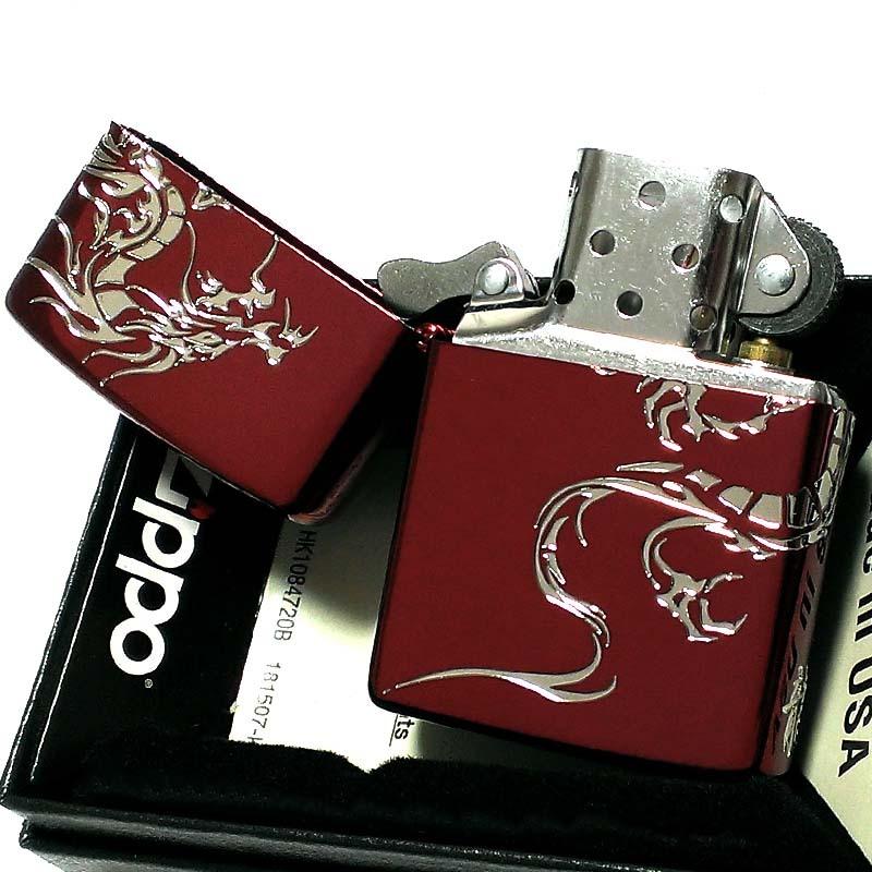 ZIPPO（ジッポー） ライター ドラゴンタトゥー ジッポ 龍 ワインレッド