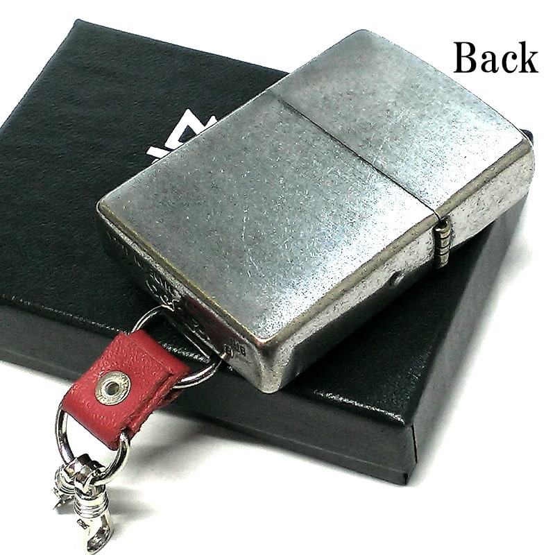 ZIPPO（ジッポー） ライター キーホルダー ジッポ 銀バレルメタル×赤