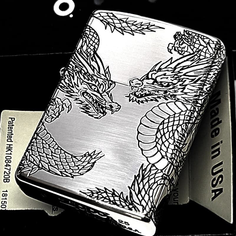 ZIPPO（ジッポー） 和柄 三面加工 双龍 ジッポ ライター ツイン