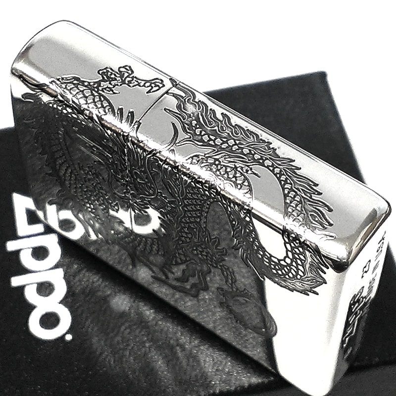 ZIPPO（ジッポー） ライター ドラゴン ジッポ 龍 2面連続加工 シルバー